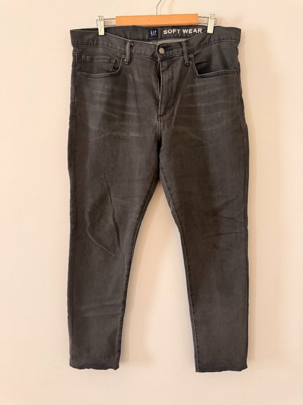 Gap Soft Wear Jeans Grey Distressed Men's 36x32